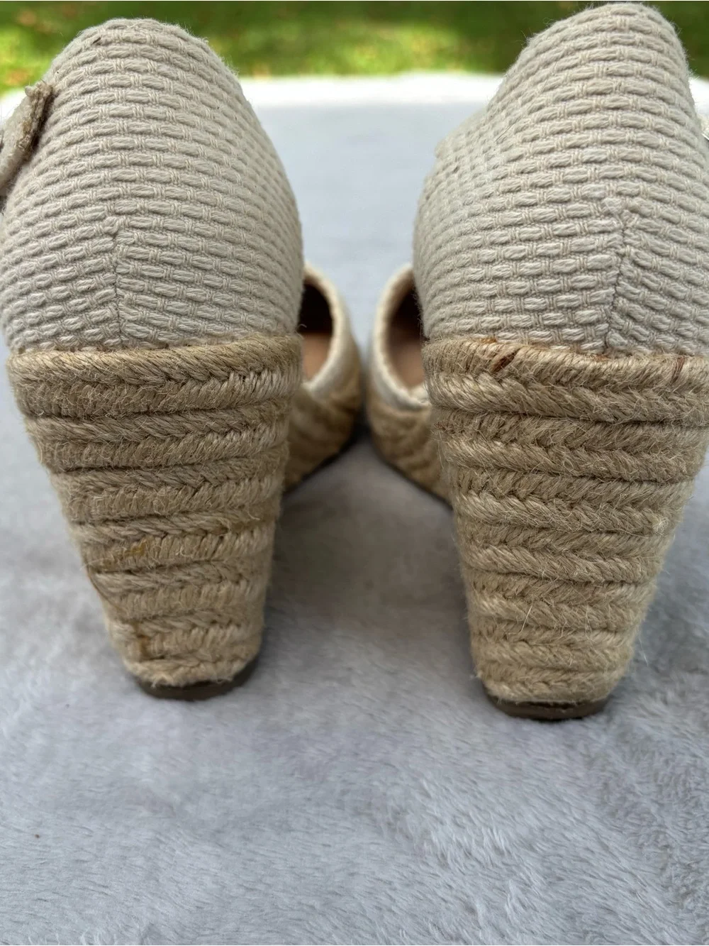 A New Day Women's Olivia Rounded Toe Espadrille Wedge Pumps, Cream Size 7 READ